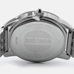 Pre Owned Just Cavalli Silver Stainless Steel Donna JC1L211M0245 Women's Wristwatch & Bracelet Set 34 mm