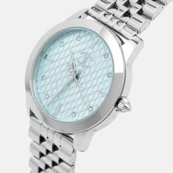 Pre Owned Just Cavalli Silver Stainless Steel Donna JC1L211M0245 Women's Wristwatch & Bracelet Set 34 mm