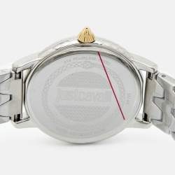 Just Cavalli Silver Mother of Pearl Two-Tone Stainless Steel Valentines JC1L149M0075 Women's Wristwatch and Bracelet Set 35 mm 