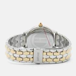 Just Cavalli Silver Mother of Pearl Two-Tone Stainless Steel Valentines JC1L149M0075 Women's Wristwatch and Bracelet Set 35 mm 