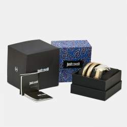 مملوكة مسبقًا Just Cavalli Silver Gold Plated Stainless Steel Glam Evo JC1L228M0035 Women's Wristwatch 22 mm 