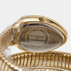 مملوكة مسبقًا Just Cavalli Silver Gold Plated Stainless Steel Glam Evo JC1L228M0035 Women's Wristwatch 22 mm 