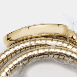 مملوكة مسبقًا Just Cavalli Silver Gold Plated Stainless Steel Glam Evo JC1L228M0035 Women's Wristwatch 22 mm 