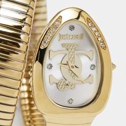 مملوكة مسبقًا Just Cavalli Silver Gold Plated Stainless Steel Glam Evo JC1L228M0035 Women's Wristwatch 22 mm 
