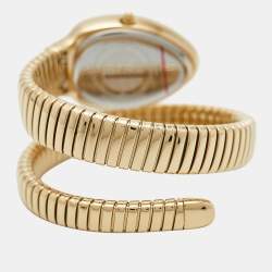 Pre Owned Just Cavalli Green Yellow Gold Plated Stainless Steel Glam Chic JC1L229M0035 Women's Wristwatch 22 mm