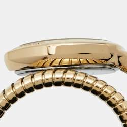 Pre Owned Just Cavalli Green Yellow Gold Plated Stainless Steel Glam Chic JC1L229M0035 Women's Wristwatch 22 mm