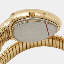 Pre Owned Just Cavalli Green Yellow Gold Plated Stainless Steel Glam Chic JC1L229M0035 Women's Wristwatch 22 mm