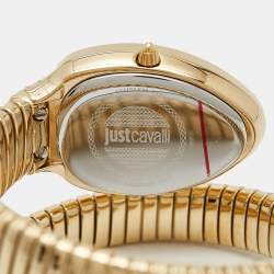 Pre Owned Just Cavalli Green Yellow Gold Plated Stainless Steel Glam Chic JC1L229M0035 Women's Wristwatch 22 mm