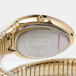 Just Cavalli Mother Of Pearl Gold Plated Stainless Steel Snake JC1L229M0025 Women's Wristwatch 22 mm