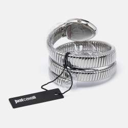 مملوكة مسبقًا Just Cavalli Silver Stainless Steel Snake Glam Evo 5 JC1L228M0015 Women's Wristwatch 22 mm