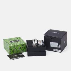 مملوكة مسبقًا Just Cavalli Silver Stainless Steel Snake Glam Evo 5 JC1L228M0015 Women's Wristwatch 22 mm