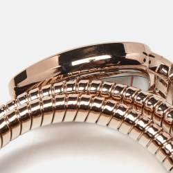 Pre Owned Just Cavalli Green Rose Gold Tone Stainless Steel Snake JC1L228M0055 Women's Wristwatch 22 mm