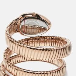 Pre Owned Just Cavalli Green Rose Gold Tone Stainless Steel Snake JC1L228M0055 Women's Wristwatch 22 mm