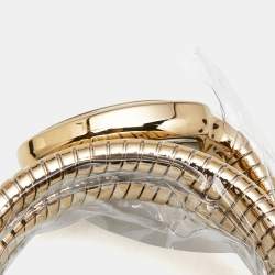 Pre Owned Just Cavalli Silver Dial Gold Tone Stainless Steel Snake JC1L228M0035 Women's Wristwatch 22 mm