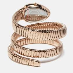 مملوكة مسبقًا Just Cavalli Snake JC1L228M0055 Green Rose Gold Tone Stainless Steel Women's Wristwatch 22 mm