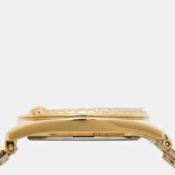 Pre Owned Just Cavalli Brillante JC1L195M0075 Green Dial Gold Tone Stainless Steel Crystal Women's Wristwatch Set 34 mm