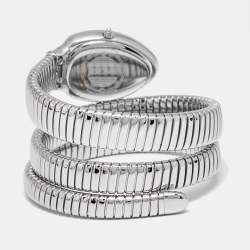 Pre Owned Just Cavalli Glam Evo 5 JC1L228M0015 Silver Dial Stainless Steel Snake Women's Wristwatch 22 mm