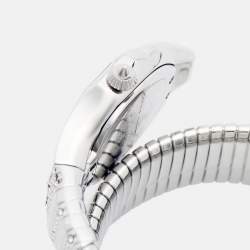 مملوكة مسبقًا Just Cavalli Glam Snake Septagon JC1L112M0015 Silver Dial Stainless Steel Women's Wristwatch 22 mm