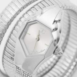 مملوكة مسبقًا Just Cavalli Glam Snake Septagon JC1L112M0015 Silver Dial Stainless Steel Women's Wristwatch 22 mm