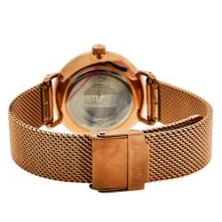 Pre Owned ساعة يد نسائية جست كافالي جي سي1أل012إم0085 ستانلس ستيل لون ذهبي وردي بيضاء 34 مم