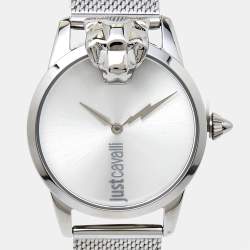 Pre Owned Just Cavalli Silver Stainless Steel JC1L057M0355 Women's Wristwatch 32 mm