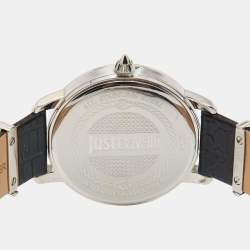 Just Cavalli Silver Stainless Steel Leather JC1L127L0015 Women's Wristwatch 38 mm