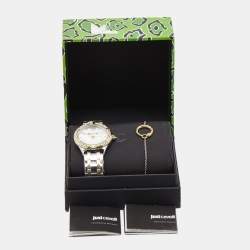 Just Cavalli Mother Of Pearl Two-Stainless Steel Cucitura JC1L200 Women's Wristwatch 35 mm