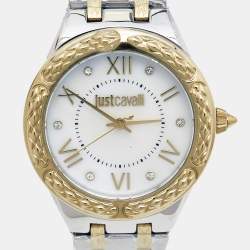 Just Cavalli Mother Of Pearl Two-Stainless Steel Cucitura JC1L200 Women's Wristwatch 35 mm