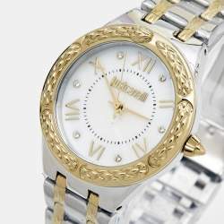 Just Cavalli Mother Of Pearl Two-Stainless Steel Cucitura JC1L200 Women's Wristwatch 35 mm