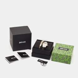 Just Cavalli Champagne Two-Tone Stainless Steel Glam Chic Snake JC1L001M0035 Women's Wristwatch 22 mm