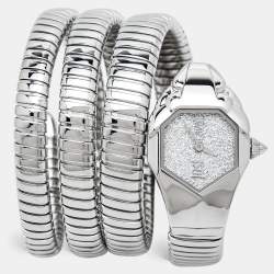 Just Cavalli Glitter Silver Stainless Steel Glam Chic Snake JC1L115M0015 Women's Wristwatch 22 mm