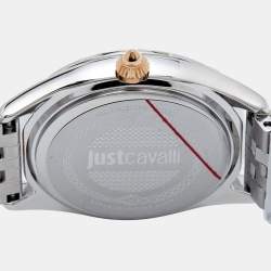 Just Cavalli Blue Two-Tone Stainless Steel Crystal Brillante JC1L195M0125 Women's Wristwatch 34 mm