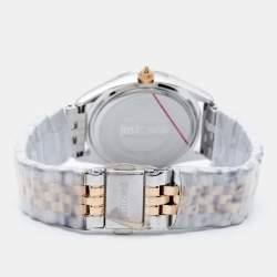 Just Cavalli Blue Two-Tone Stainless Steel Crystal Brillante JC1L195M0125 Women's Wristwatch 34 mm