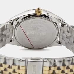 Pre Owned Just Cavalli Black Tw0-Tone Stainless Steel Crystal Brillante JC1L195M0105 Women's Wristwatch 34 mm