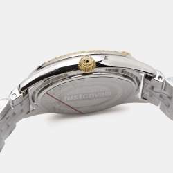 Pre Owned Just Cavalli Black Tw0-Tone Stainless Steel Crystal Brillante JC1L195M0105 Women's Wristwatch 34 mm