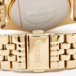 Just Cavalli Green Gold Plated Stainless Steel Crystal Brillante JC1L195M0075 Women's Wristwatch Set 34 mm