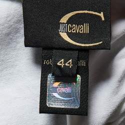 Pre Owned Just Cavalli White Printed Cotton Halter Neck Top M