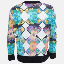 Pre Owned Just Cavalli Multicolor Printed Cotton Knit Cardigan S