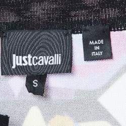 Pre Owned Just Cavalli Multicolor Printed Cotton Knit Cardigan S