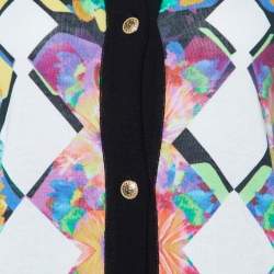 Pre Owned Just Cavalli Multicolor Printed Cotton Knit Cardigan S