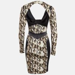Pre Owned Just Cavalli Black Snake Skin Print Jersey Midi Dress S