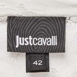 Just Cavalli White Lace Ruffled Sleeveless Shirt M