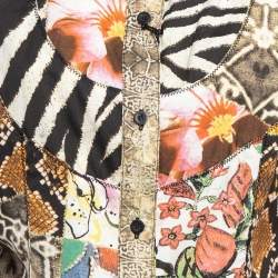Pre Owned Just Cavalli Multicolor Printed Cotton Blend Shirt M