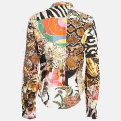 Pre Owned Just Cavalli Multicolor Printed Cotton Blend Shirt M