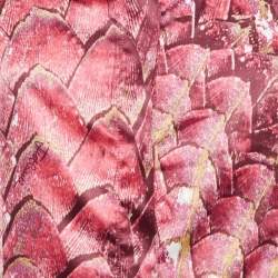 Pre Owned Just Cavalli Pink Abstract Print Satin Tie-up Sleeve Shirt L
