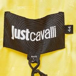 Just Cavalli Yellow Snake Pattern Faux Leather Blazer M