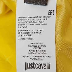 Just Cavalli Yellow Snake Pattern Faux Leather Blazer M