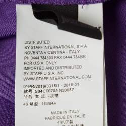 Pre Owned Just Cavalli Purple Studded Mesh Trim Jersey Asymmetric Dress S