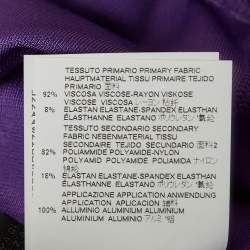 Pre Owned Just Cavalli Purple Studded Mesh Trim Jersey Asymmetric Dress S