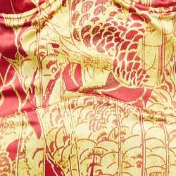 Just Cavalli Yellow/Red Print Satin Sleeveless Gown M